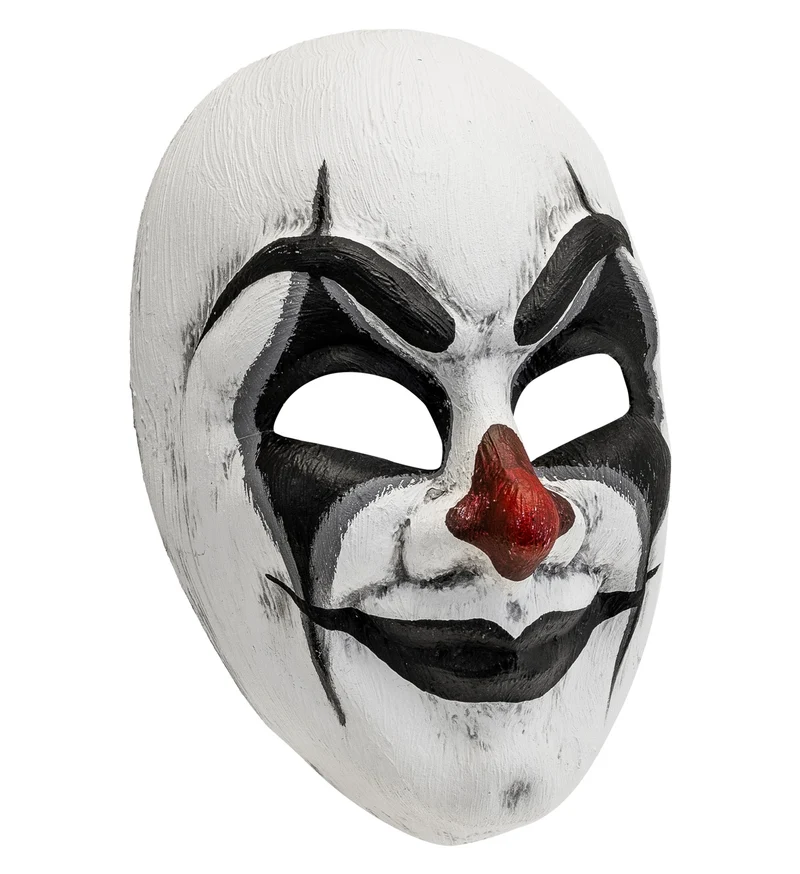 Halloween Clownmaske "Commedia dell´Arte" | Weiß Schwarz