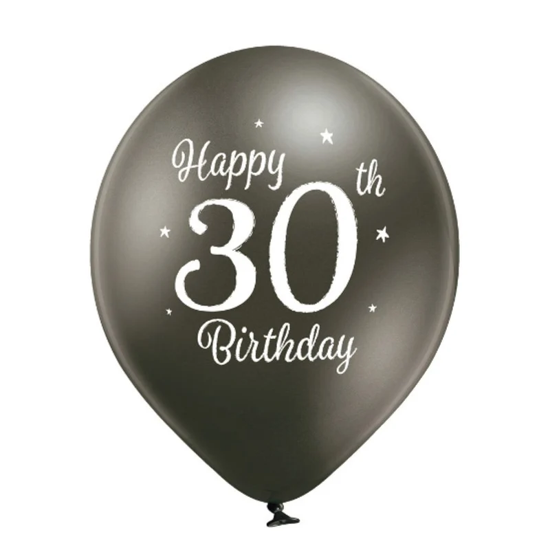 Luftballon Ø30cm Happy 30th Birthday | 6 Stk.