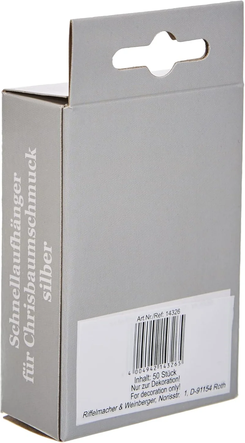 Kugel-Aufhänger in Box, | 50 Stück Silber