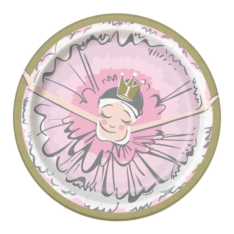 Pappteller 1St Birthday Pink | Ø18cm/8Stk.