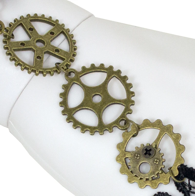 Steampunk Manolette Spitzen Armband - Schwarz Gold