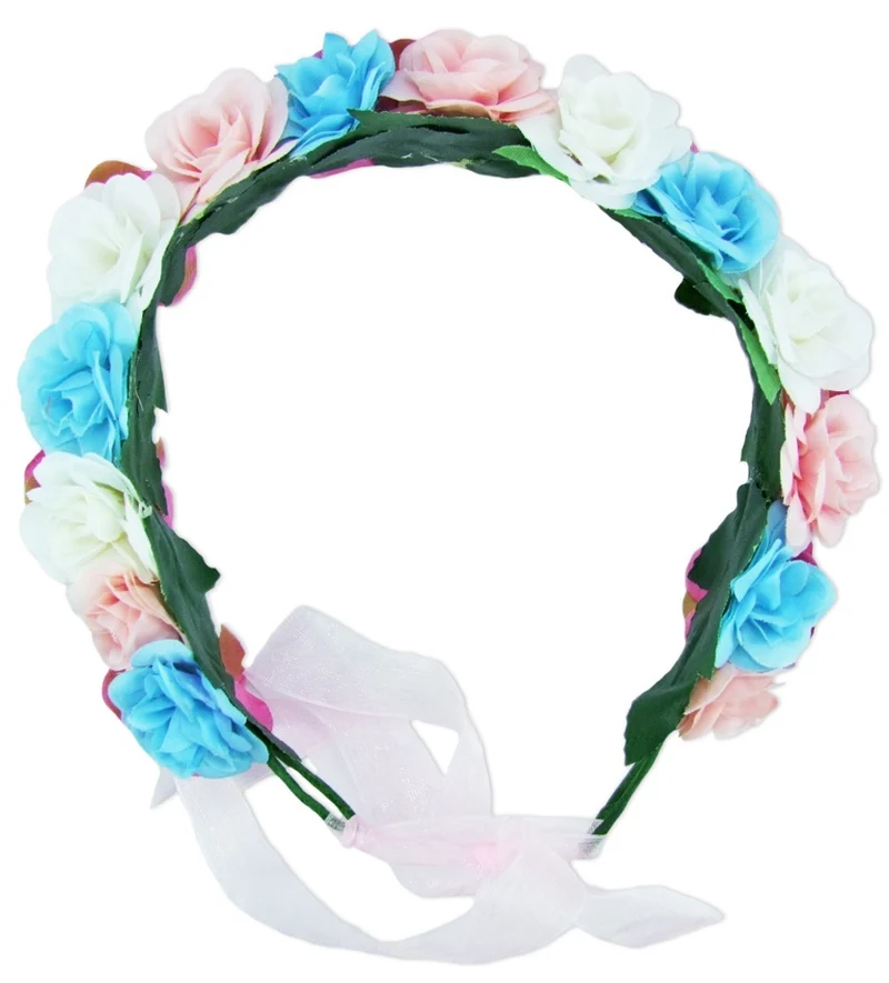 Blumenkranz zum Binden mit Rosen - Bunt
