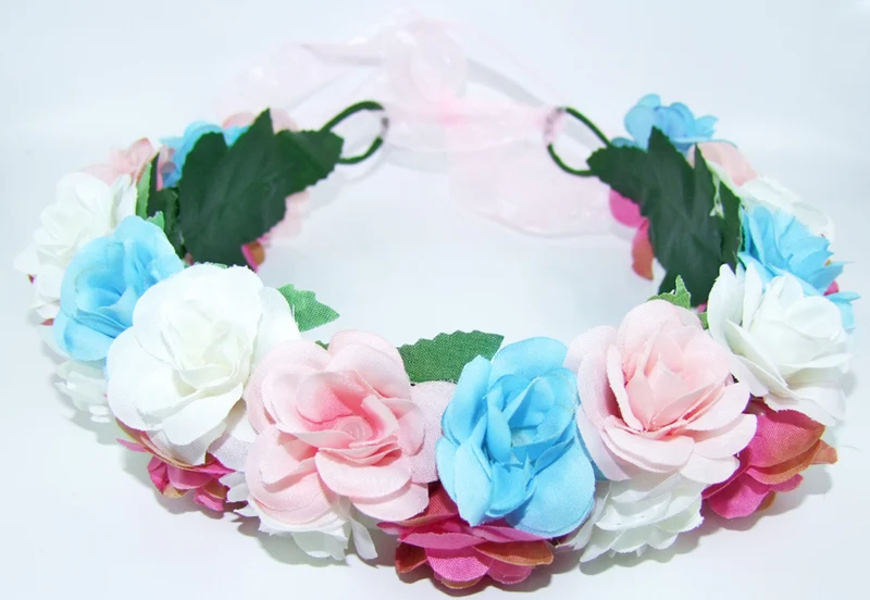 Blumenkranz zum Binden mit Rosen - Bunt
