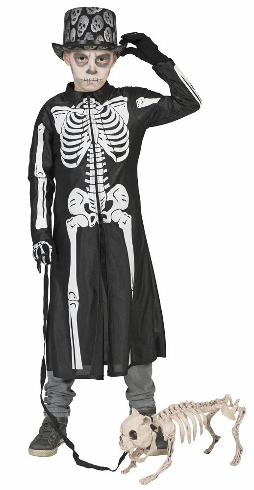 Gruseliger Skelett Hund mit Leine 40 x 20 cm | Halloween Dekoration