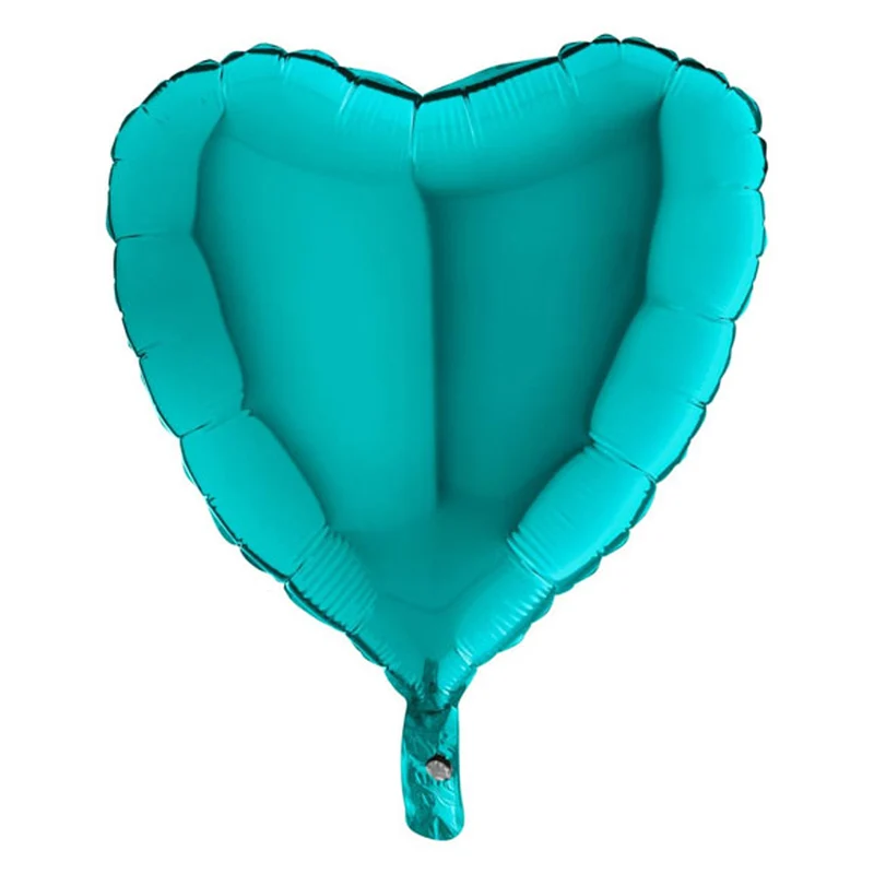 18"/Ø46cm Herz Folienballon Uni | Tiffany /Türkis