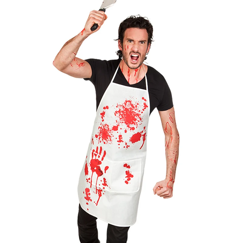 Halloween Kostüm Schürze "Bloody" | Weiß Rot Blutig