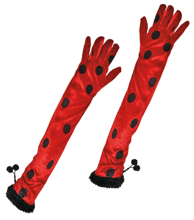 Handschuhe Marienkäfer Kostüm - Lang