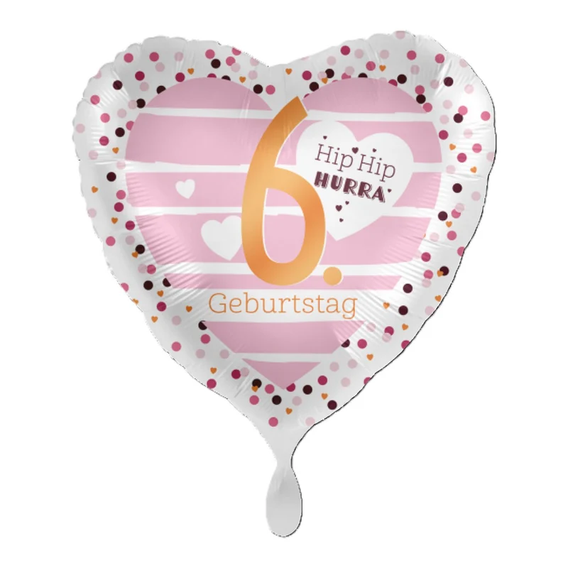 18"/Ø43cm Herz Folienballon "Hip Hip Hurra" #6