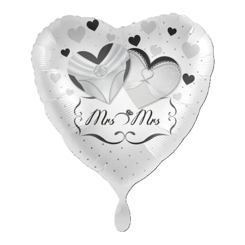 18"/Ø43cm Herz Folienballon "Mrs. & Mrs."