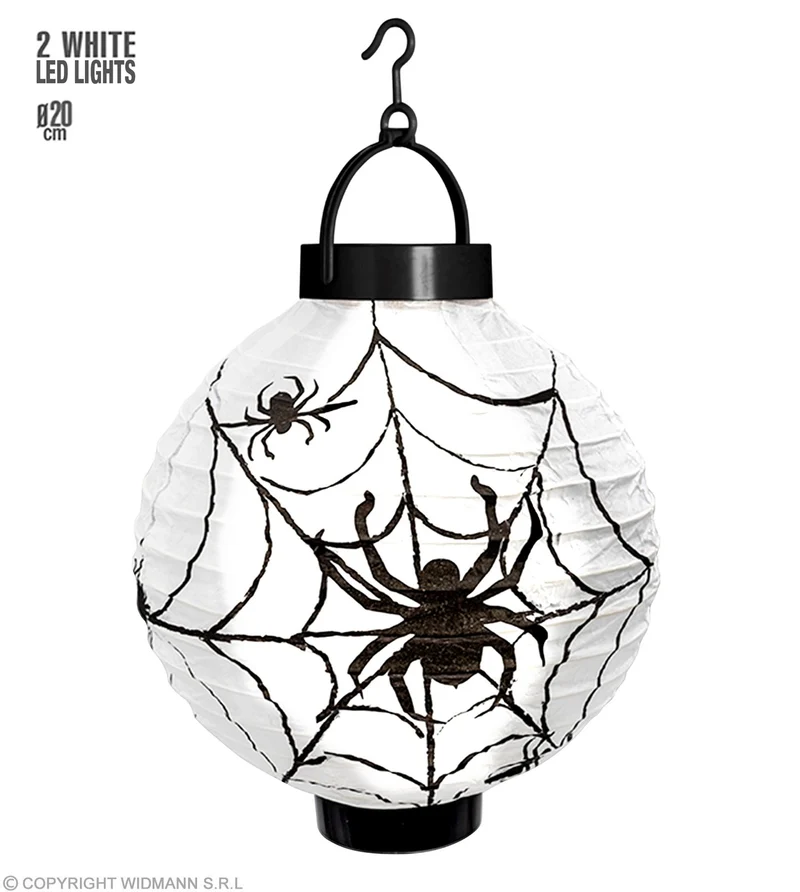 Halloween Deko Laterne "Spinnennetz" mit LED | 20 cm