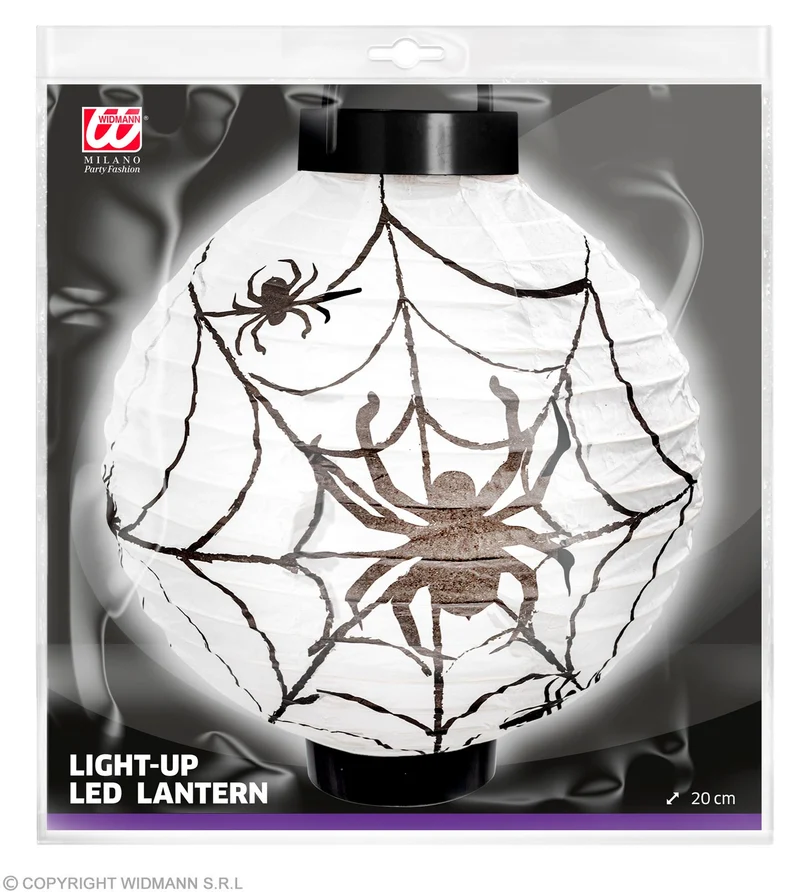 Halloween Deko Laterne "Spinnennetz" mit LED | 20 cm