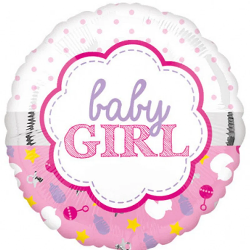 18"/Ø43cm Folienballon "Baby Girl" | Rosa