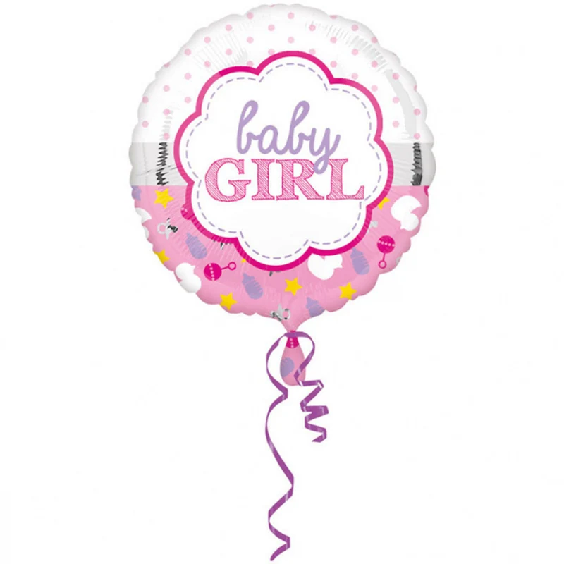 18"/Ø43cm Folienballon "Baby Girl" | Rosa