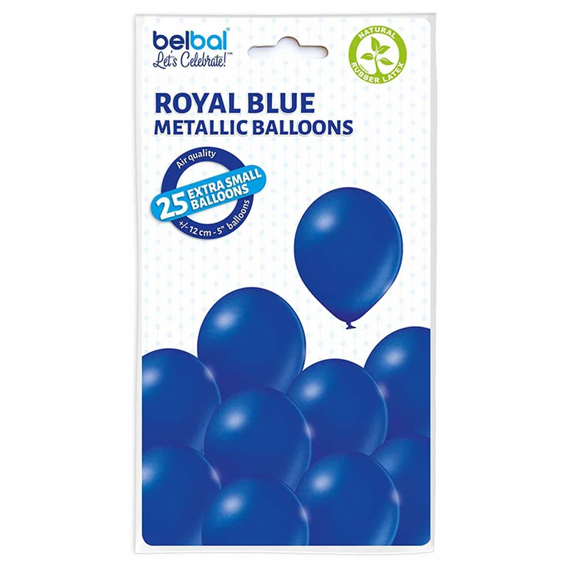 25 Stk. Luftballon Uni Metallic Ø 12cm | Royalblau #079