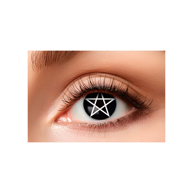 Eyecatcher Motivlinsen - farbige 3-Monats-Kontaktlinsen | m78 - Black Pentagram