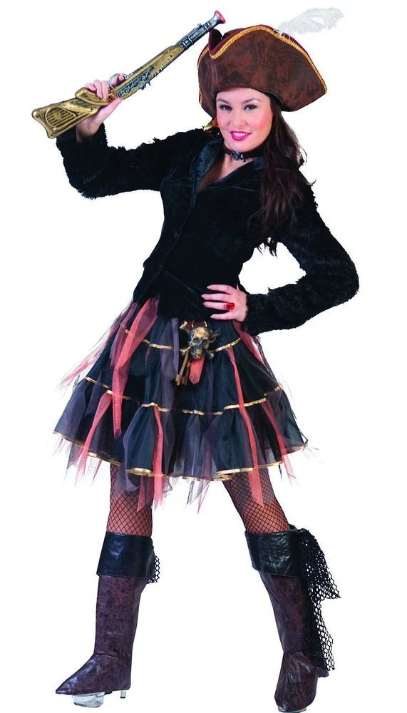 Fantasie Kostüm Rock Damen 50 cm - Schwarz Braun