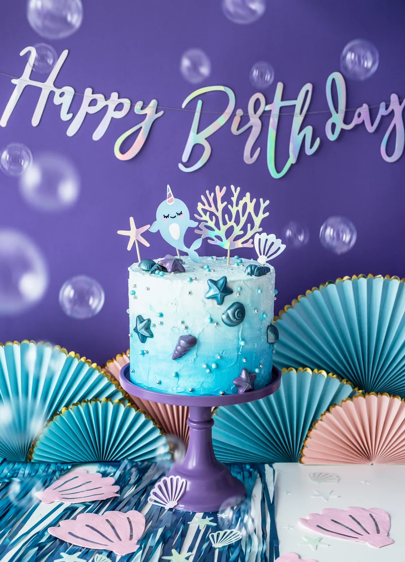Banner "Happy Birthday" irisierend | 16.5x62cm
