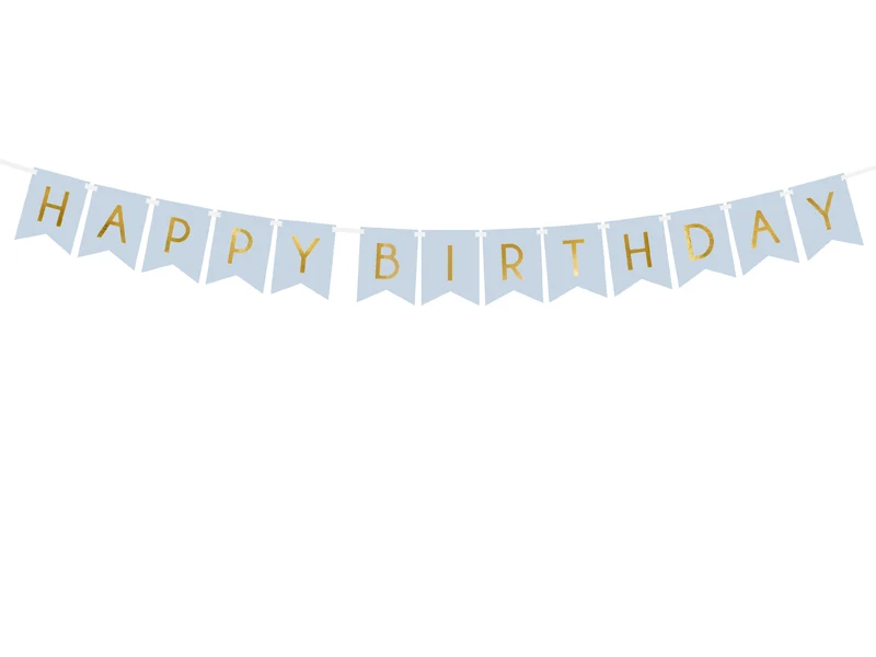 Banner "Happy Birthday" hellblau | 15 x 175 cm