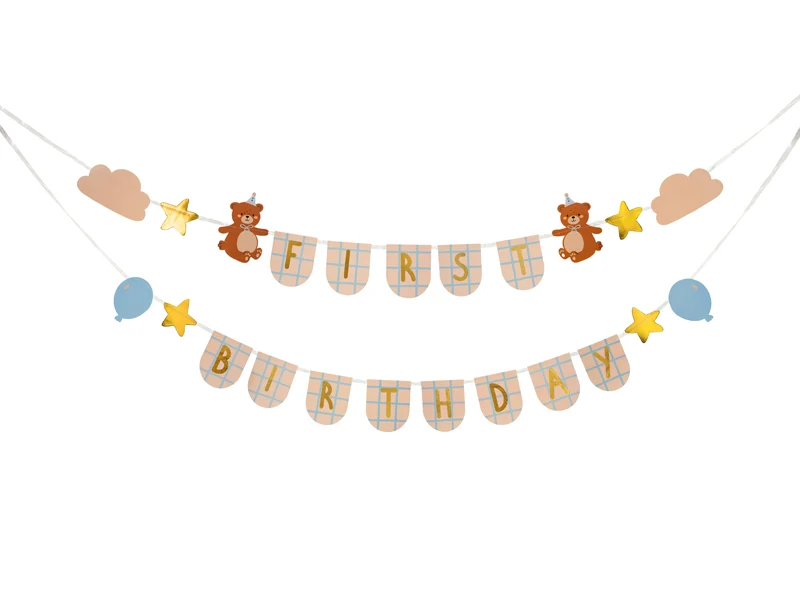 Banner "First Birthday" Bär | 13 x 255 cm