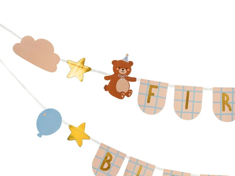 Banner "First Birthday" Bär | 13 x 255 cm