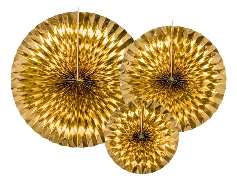 Dekofächer Metall Uni 40/32/23cm/3St. Gold