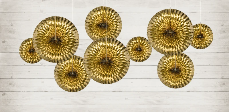 Dekofächer Metall Uni 40/32/23cm/3St. Gold