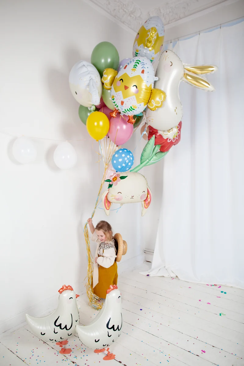 Airwalker Folienballon "Huhn" 48x60cm | Weiß