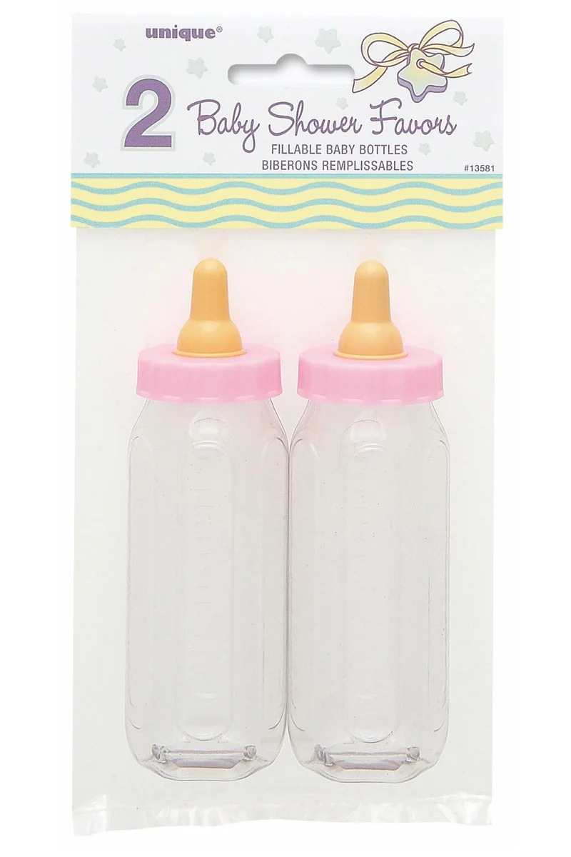 Favours Babyfläschchen Pink 2 Stück Babyparty Dekoration für Mädchen