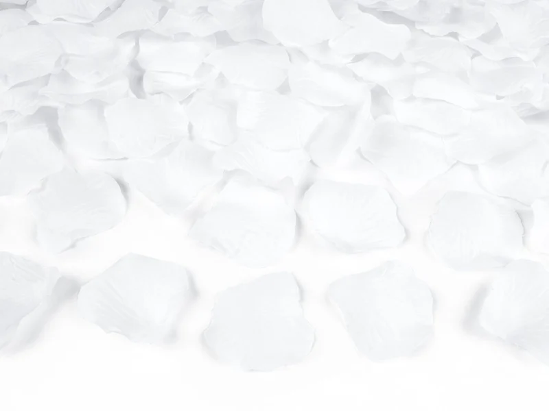 100 Rosenblätter aus Stoff - Ø 5cm | Weiß