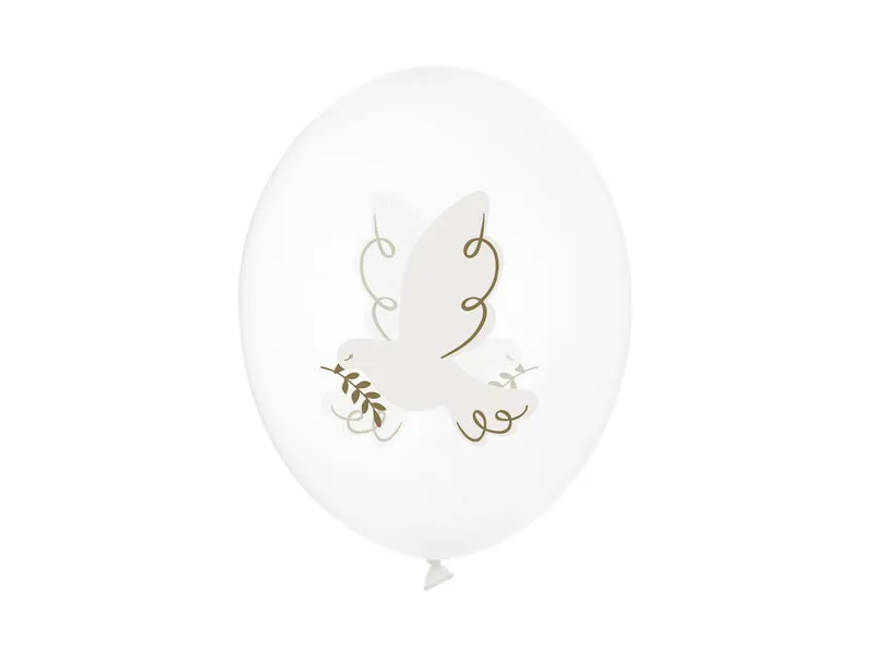 Luftballon Ø30cm "Taube" | 6 Stk. Crystal Clear