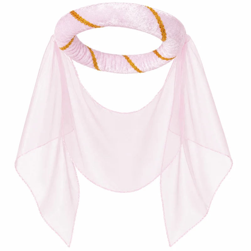 Mittelalter Haarband "Helena" mit Schleier für Damen | Rosa