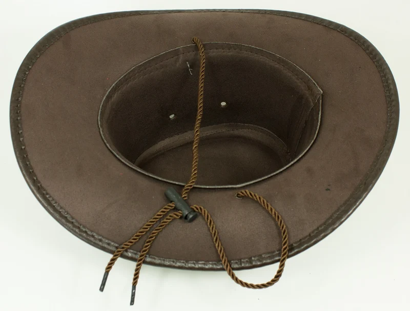 Cowboyhut John im Lederlook zum Western Kostüm - Braun