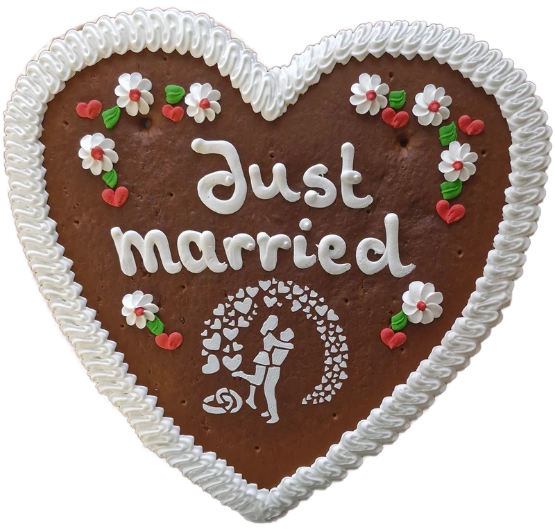 Lebkuchenherz XXL (46x43cm), Just married