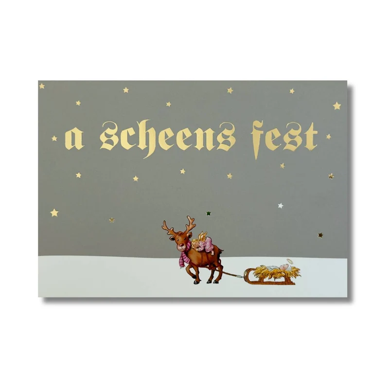 Glückwunschkarte "a scheens Fest - Christkind" - ohne Text
