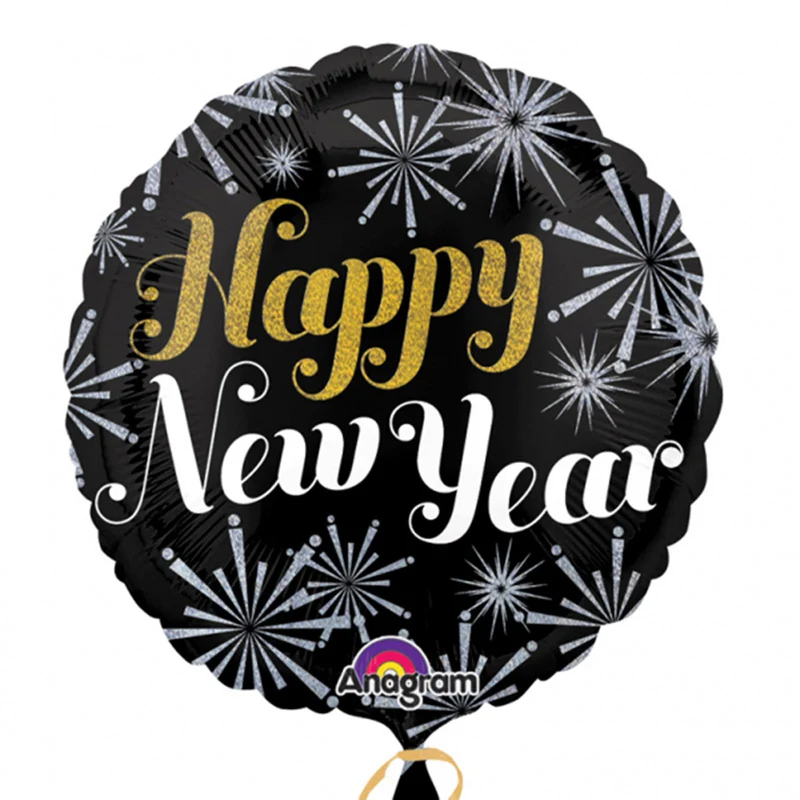 18"/Ø45cm Folienballon "New Year" Pizzaz Holo