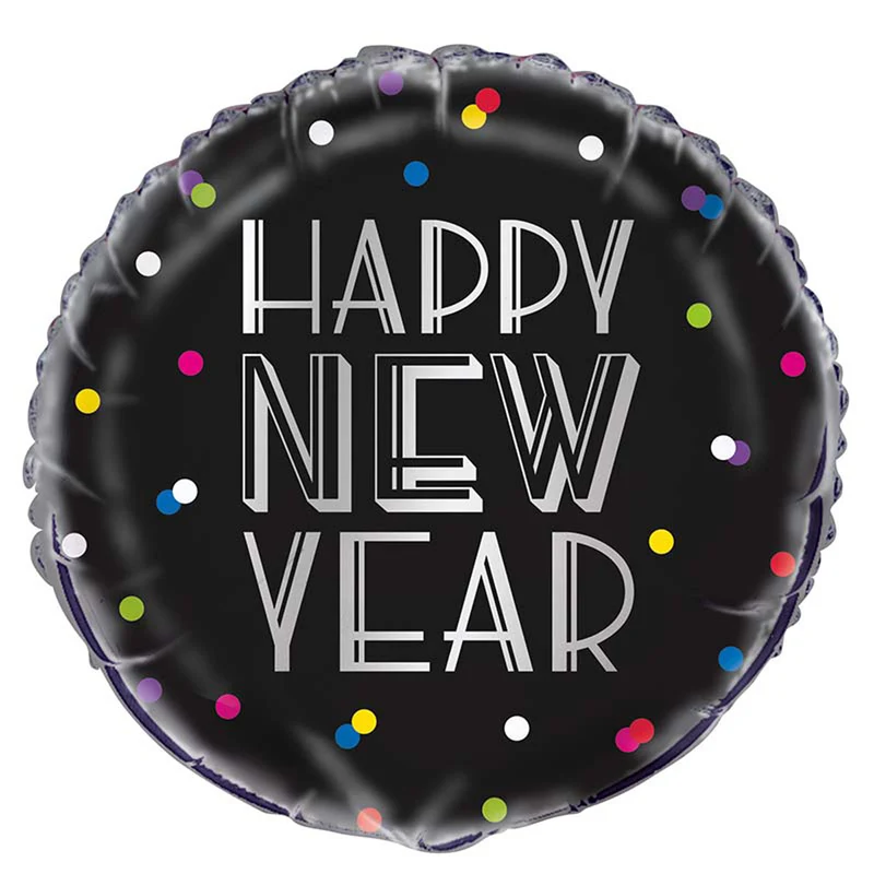 18"/Ø45cm Folienballon "New Year" Neon Dots