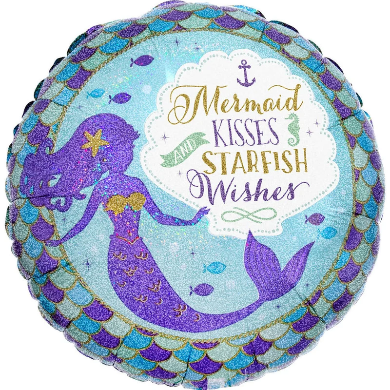 18"/Ø45cm Folienballon "Mermaid Wishes" Meerjungfrau