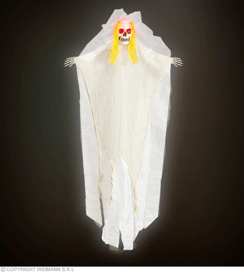 Halloween Hängefigur "Skelett Braut" mit Licht | 105 cm Dekoration