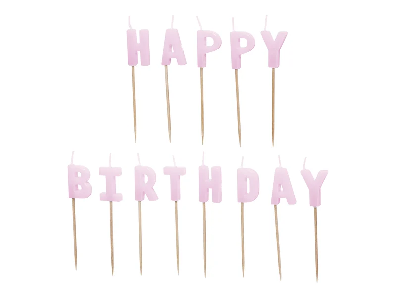 Geburtstagskerzen "Happy Birthday" 2,5 cm | Lila