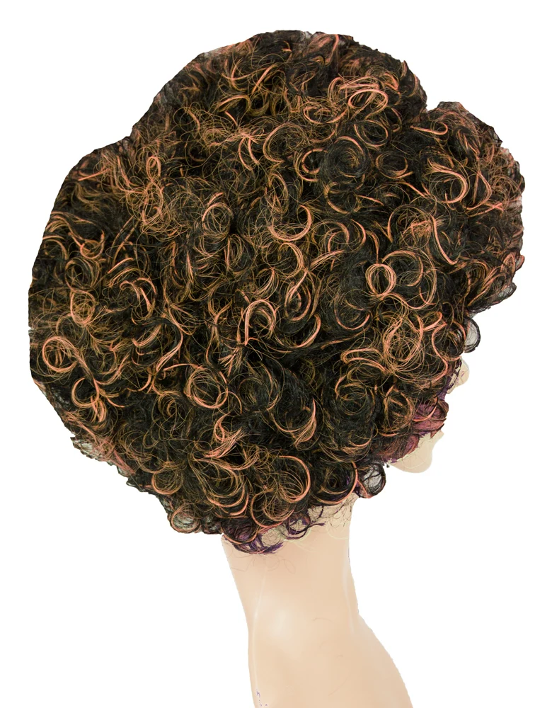 Afro Locken Perücke - Braun Schwarz meliert
