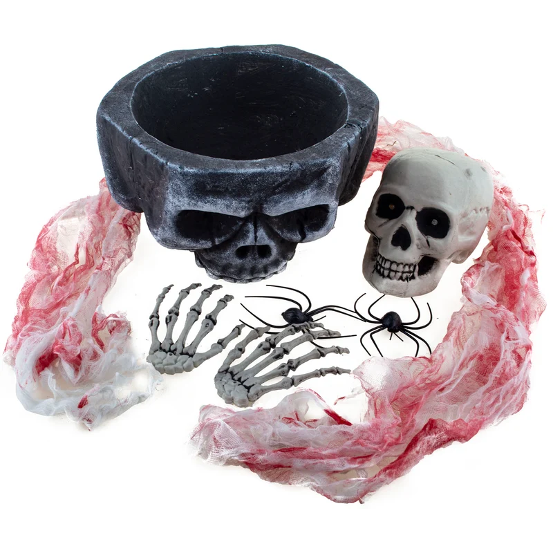 Totenkopf Skelett Dekoration mit Licht - 7-tlg. | 30x60x20cm Halloween