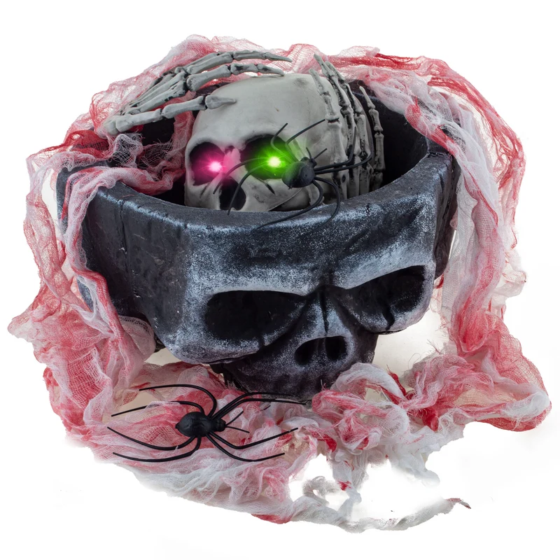 Totenkopf Skelett Dekoration mit Licht - 7-tlg. | 30x60x20cm Halloween