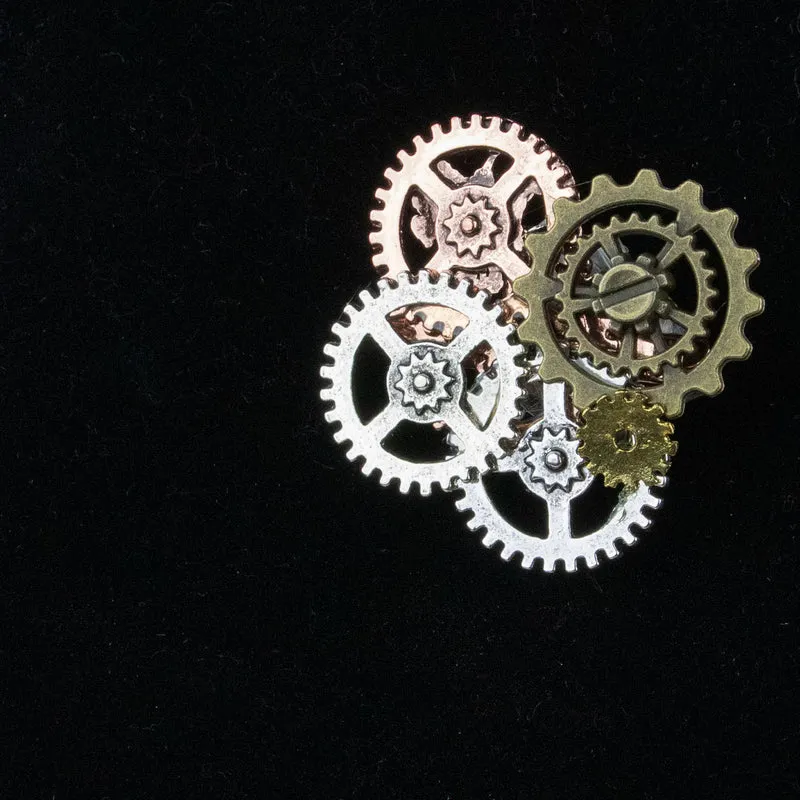 Zahnräder Brosche zum Steampunk Kostüm - 414015 | Bronze