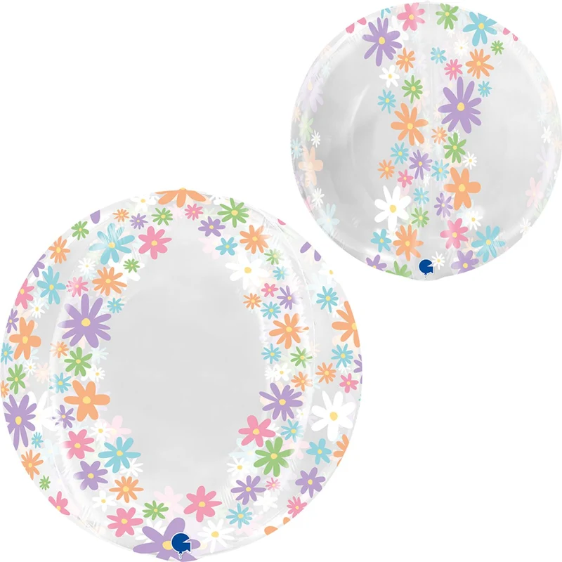 19"/48cm 4D Folienballon Globe Bunte Gänseblümchen