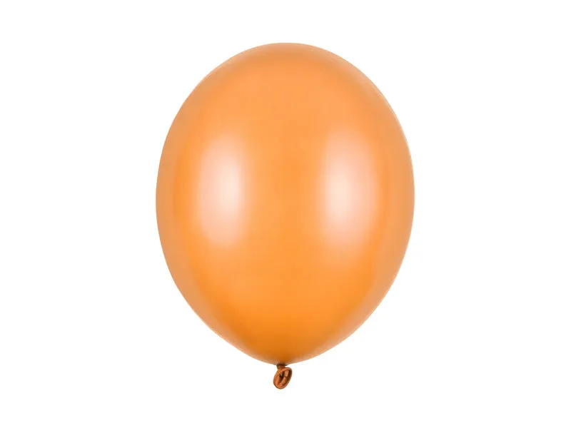 10 Stk. Luftballon Ø30cm "Uni Metallic" | Mandarinen Orange