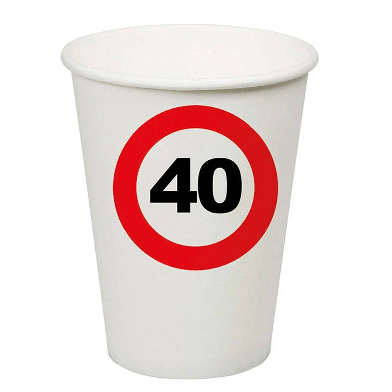 Pappbecher Verkehrsschild #40 | 250ml/8Stk.