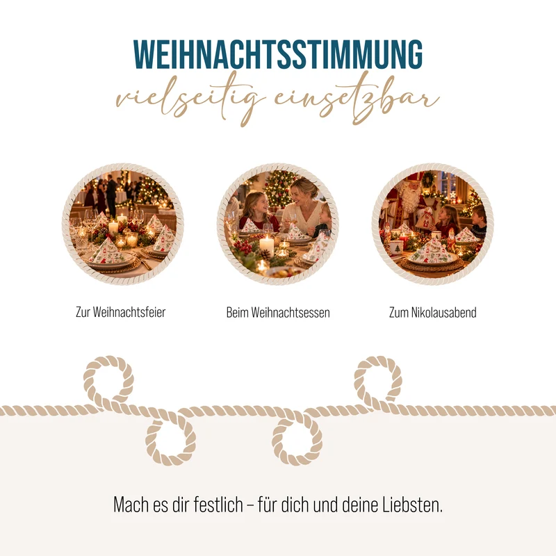 Servietten Weihnachten Nostalgie 33 × 33 cm 20er 3-lagig