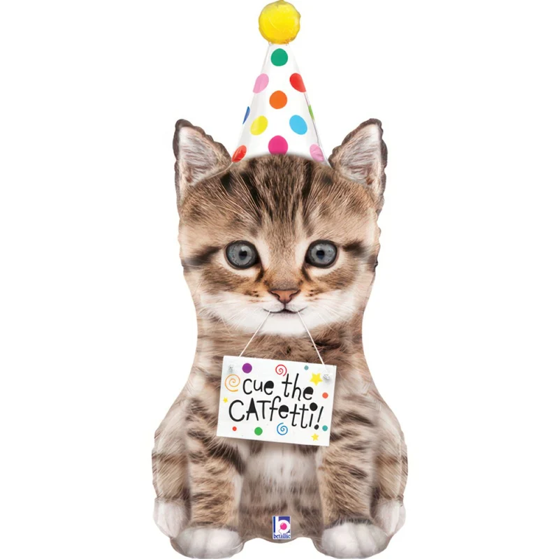 Shape Folienballon Katze "Cue the Catfetti!" 104 cm
