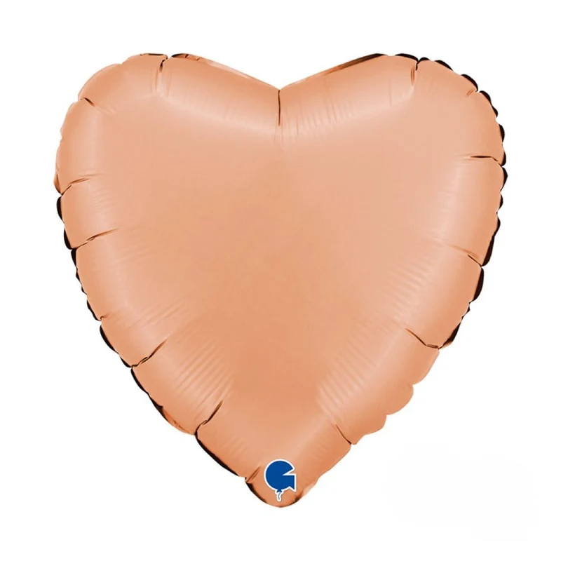 18"/Ø46cm Herz Folienballon Uni | Satin Peach