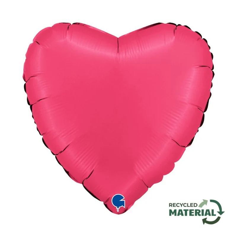 18"/Ø46cm Herz Folienballon Uni | Satin Lipstick